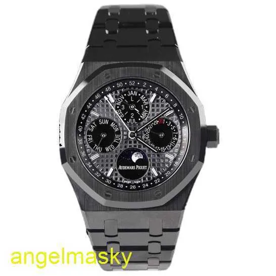 Ladies 'AP Wrist Watch Royal Oak Series 26579CE Black Ceramic Automatic Machinery Mens 41mm Relógio de cerâmica preta