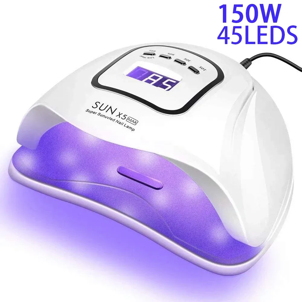 Kits Uv Gel Nail Lamp 150w Uv Nail Dryer Led Light for Gel Polish4 Timers Professional Nail Art Accessories Curing Gel Toe Nails