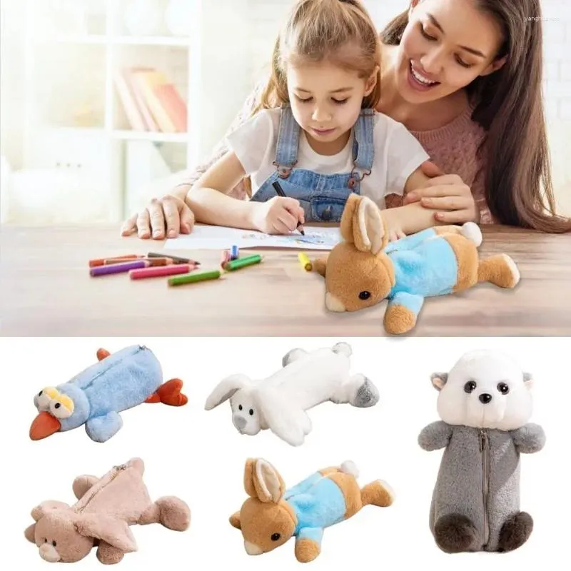 Sac de stockage de papeterie en peluche Organisateur portable de stylo à grande capacité multi-fonctionnalités de haute qualité