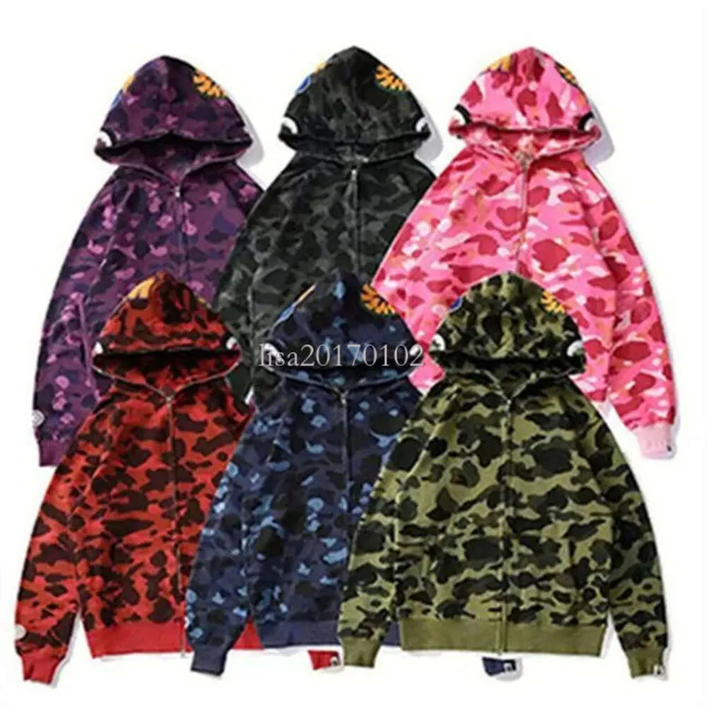 2023 Shark Designer Hoodie Mens Women Camouflage Jacket Jogger Zipper Japan Fashion Sportwear Brand Hooded Stylist Jacket Hoody Men's Hoodies Sweatshirts