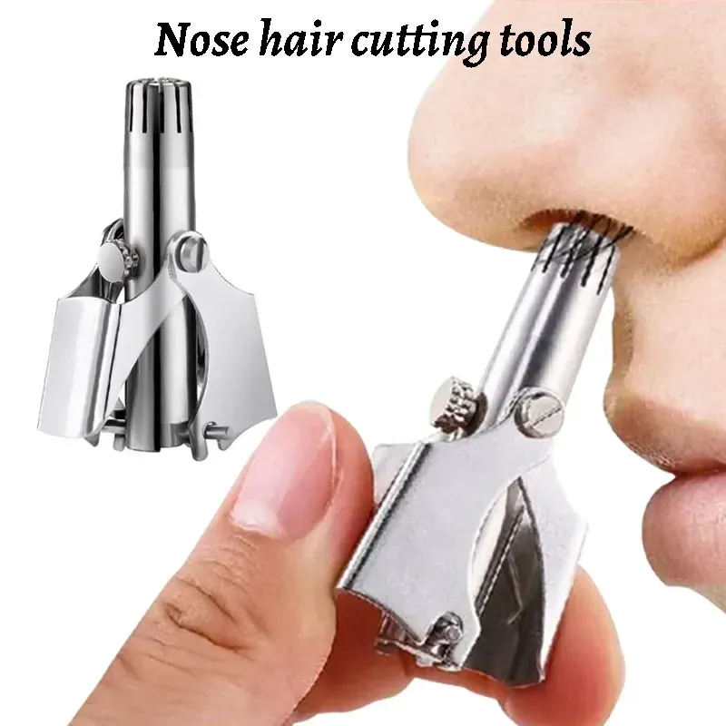 Recortadora nueva Recortadora de nariz para hombres Manual de acero inoxidable Recortador para la nariz Vibrissa Shazer Shaver Lavable Nariz Portable Cabello para la oreja del cabello