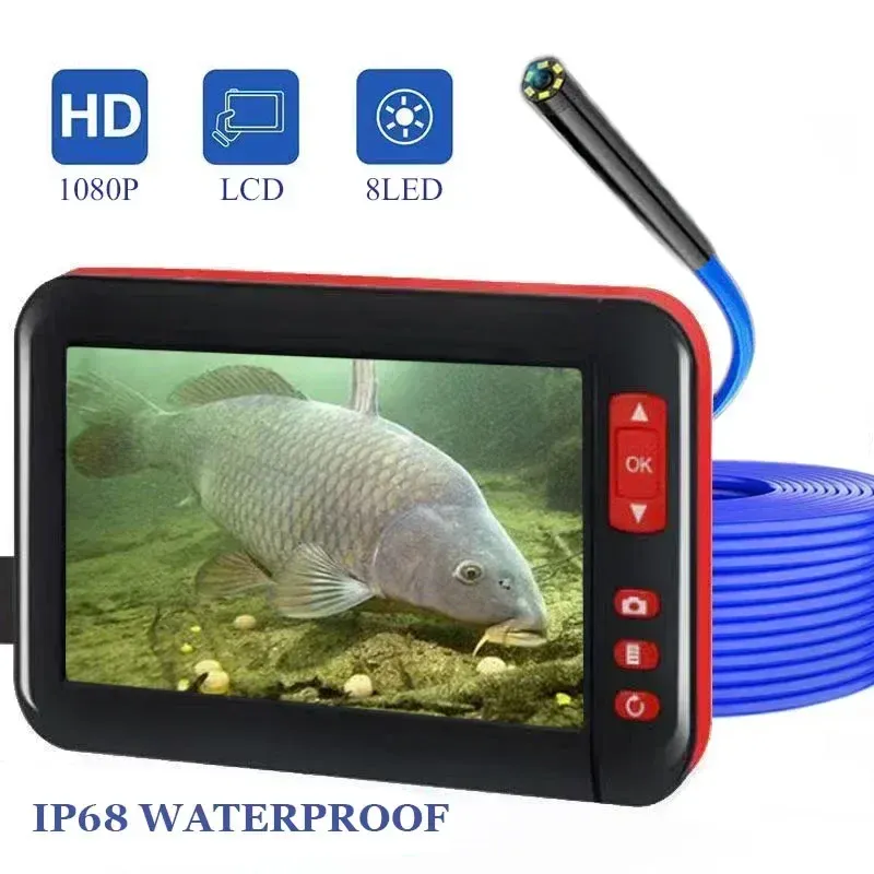 Caméras 1200p Endoscope de caméra Promaire 8 mm 8d 1080p Écran d'affichage de 4,3 pouces sous-marine pour le pipeline de pêche Équipement de détection de pipeline