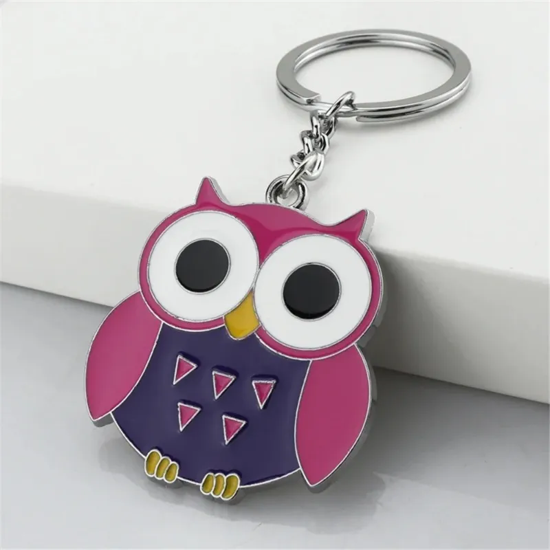 Nieuwe schattige uil Keychains Charms Cartoon unisex sleutelring cadeau vrouwen handtas ornamenten auto sleutelhanger hangers accessoires