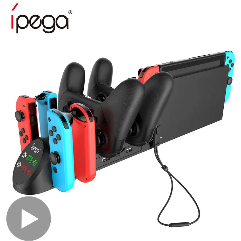 Laddare styr batteriladdare för Nintend Nintendo Switch Joy Con Joycon Console Charging Dock Nintendoswitch Controller Stand Gamepad