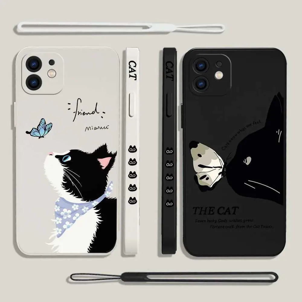 Téléphone cellulaire Brochers drôle Étui de téléphone de papillon mignon mignon pour Mi 13 12 12t 12s 11 11t Ultra 10 10t 9 9t 9se 8 Pro Lite 5G Couverture de silicone liquide Y240423