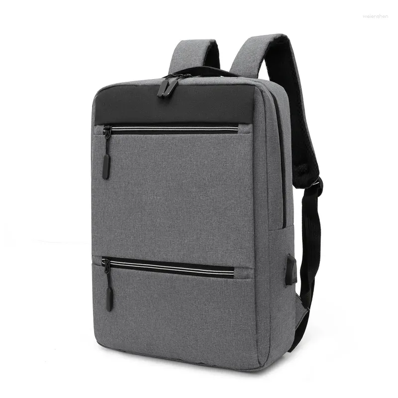 Backpack Unisexe Business Style ordinateur portable BackpackBlack et Grey USB Charges de voyage Sacs d'école de voyage Backpacks