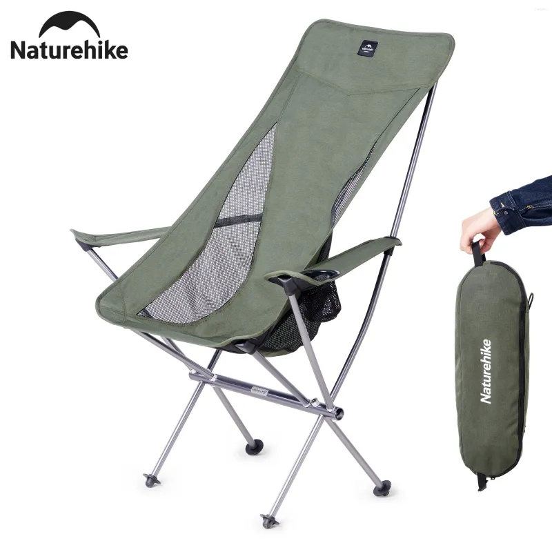 Campmöbler Naturehike Camping Chair YL06 Ultralight Portable High Back Folding Moon Outdoor Foldble Fishing Backpacking