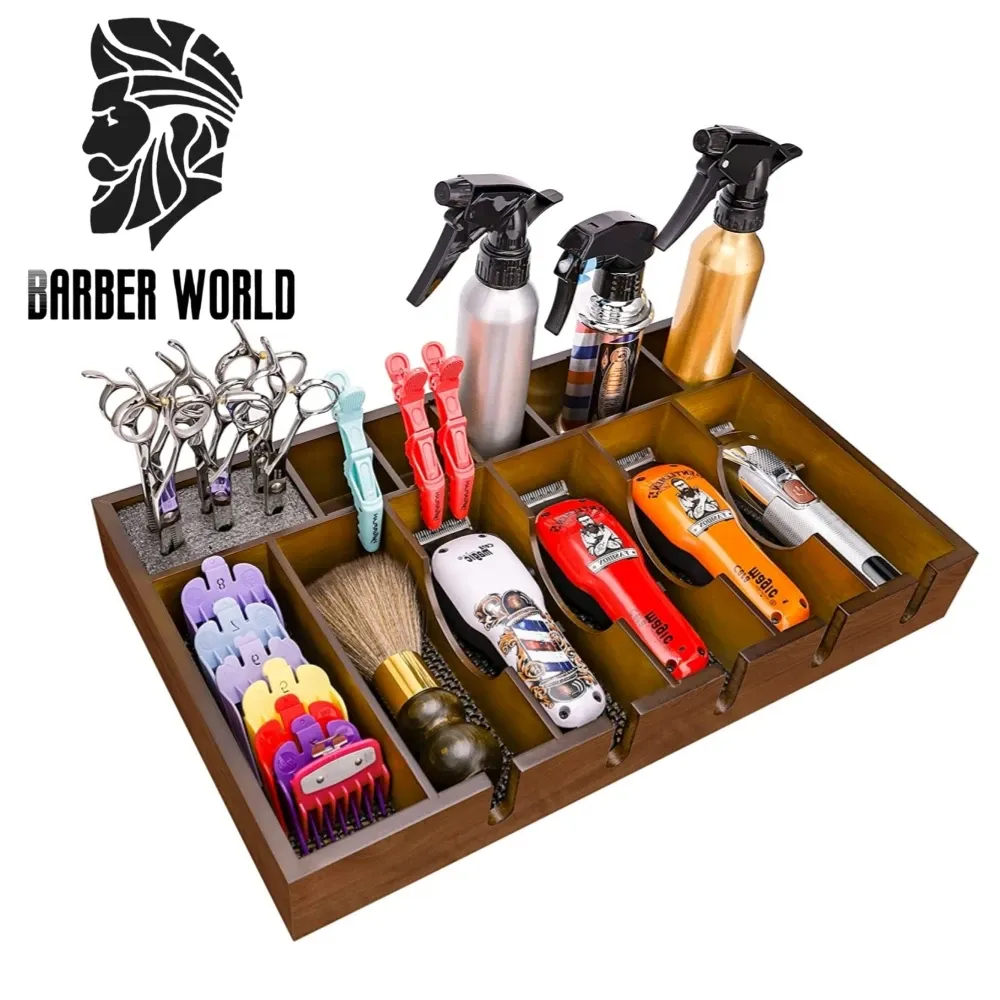 Clippers Wood Barber Clipper Tray Antisp