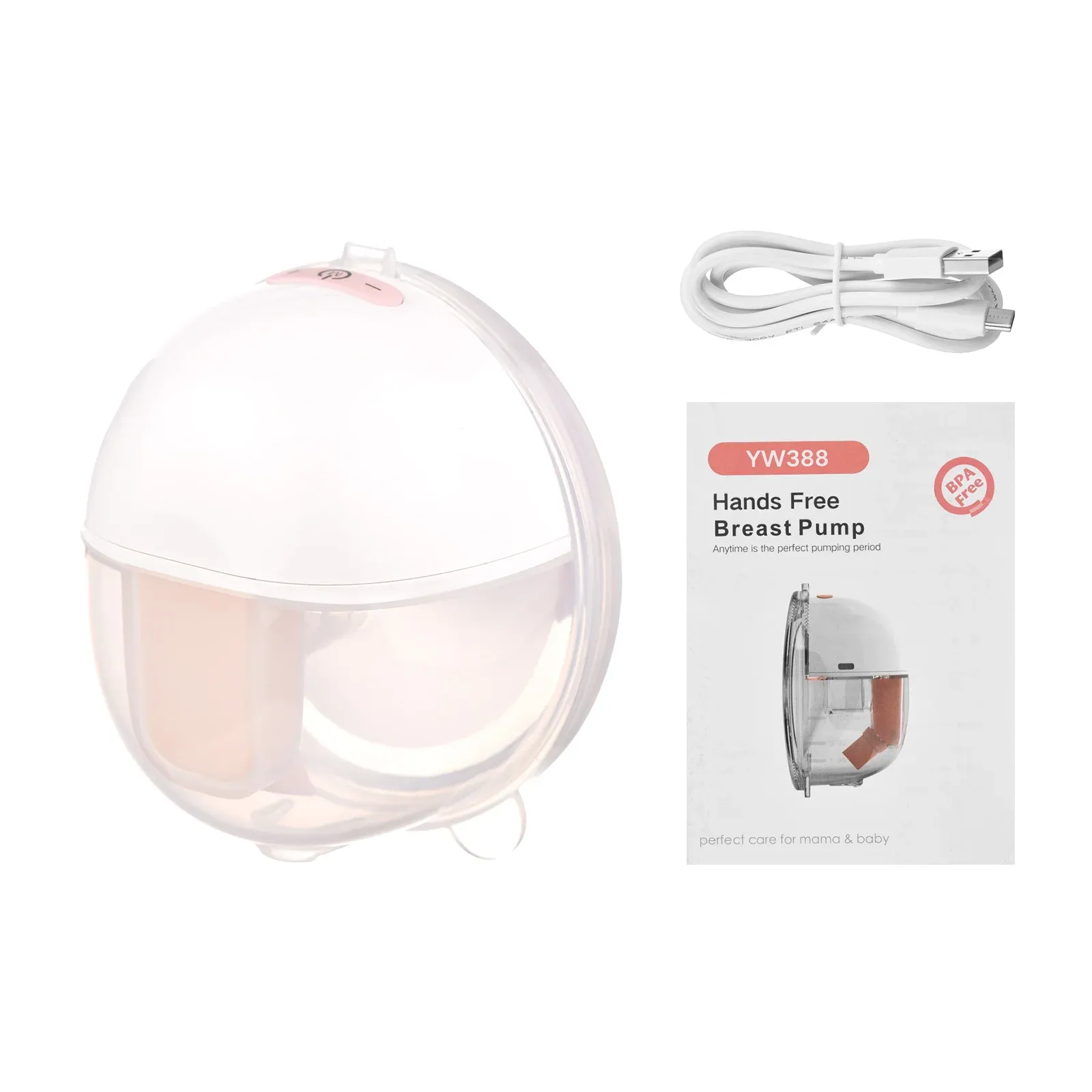 Enhancer Wearable Hands Free Electric Breast Pump Portable Invisible Silent Pain Free Feeding Pump with 24mm Flange 150ml Capacity