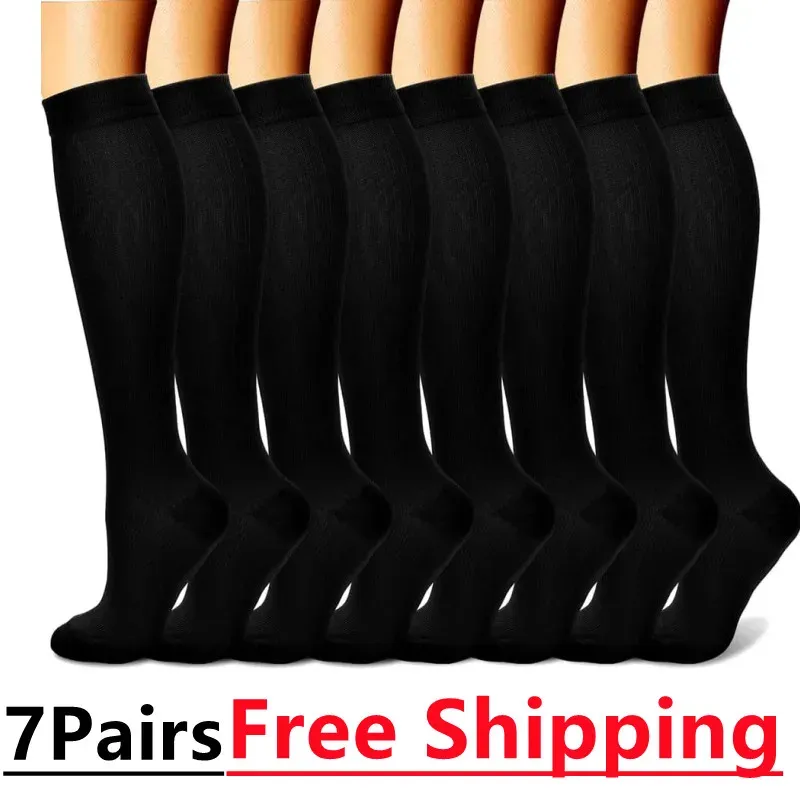 Pads 3/67 Pair Compression Stocking Women Men Knee High Pregnant Edema Diabetes Varicose Veins Running Travel Sport Compression Socks