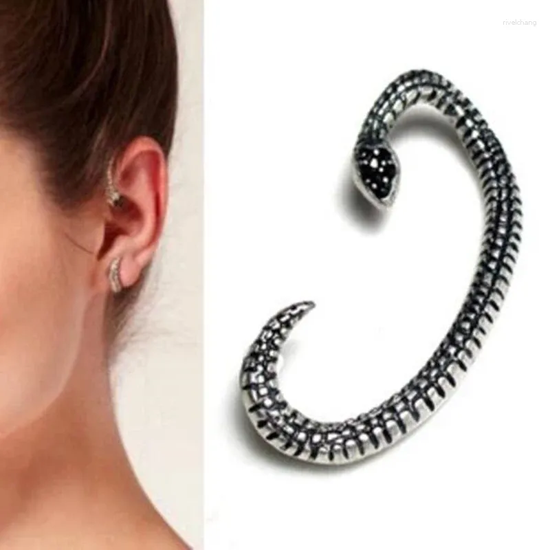 Stud Earrings Style Antique Metal Snake Cuff Earring Ear Rings Vintage Punk Square Winding Clip