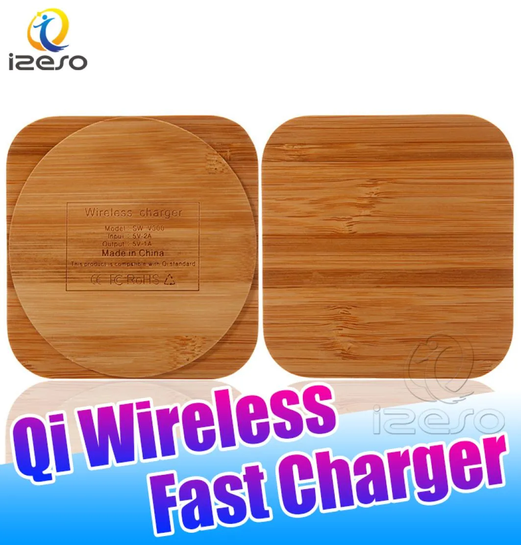 Pad di carica wireless Wood Qi Bamboo Qienable Vide caricamento per iPhone 13 12 Pro Max 11 Samsung S21 Ultra Chargers con Retai5800564