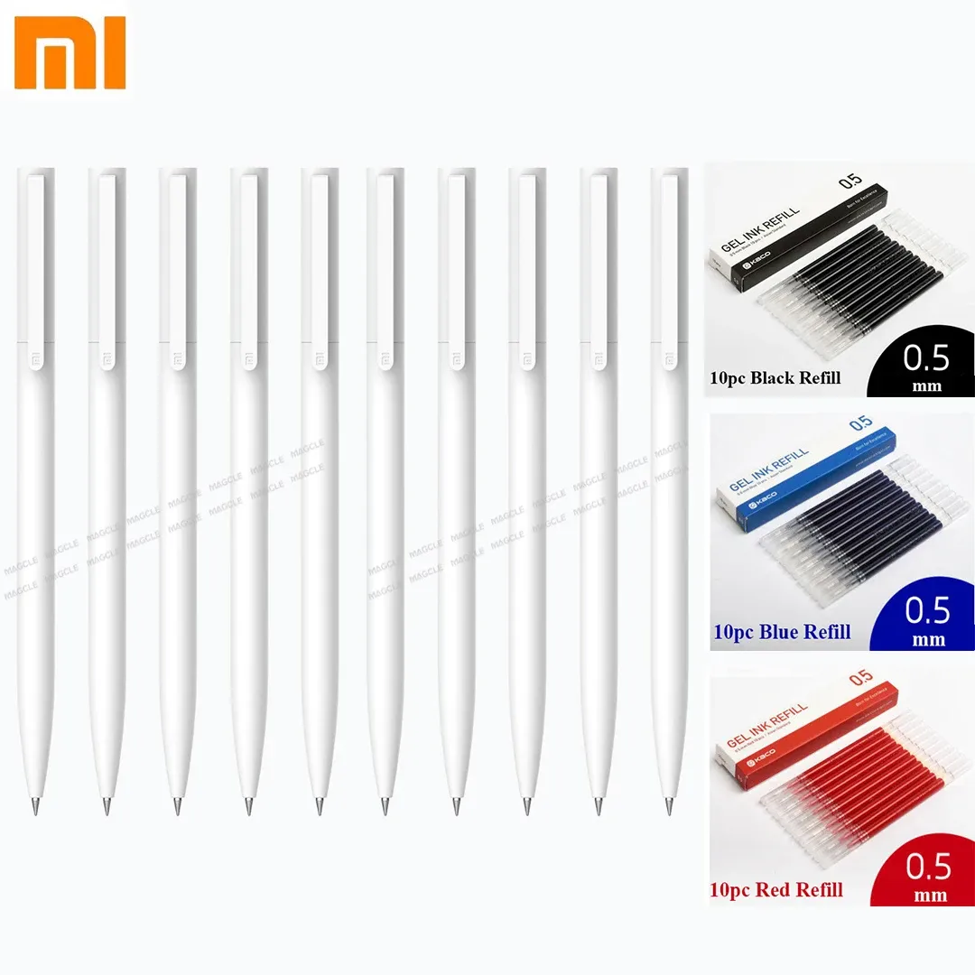 Stylos d'origine Xiaomi Mi Gel Pen Bullet Pen 0,5 mm Black Blue Red Refills lisse Suisse MIKRON NIB Japonais Ink for Office School