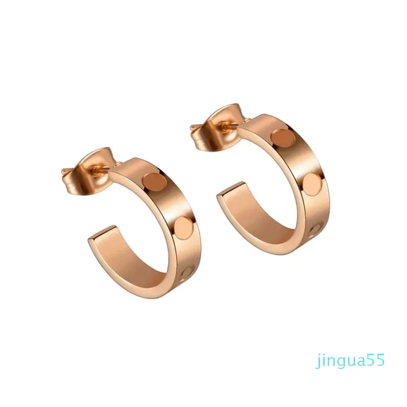 Boucles d'oreilles de couple Gold Hoop Oreing Mode lettre de mode imprimé bijoux Hip Hop Studs Femmes 316L