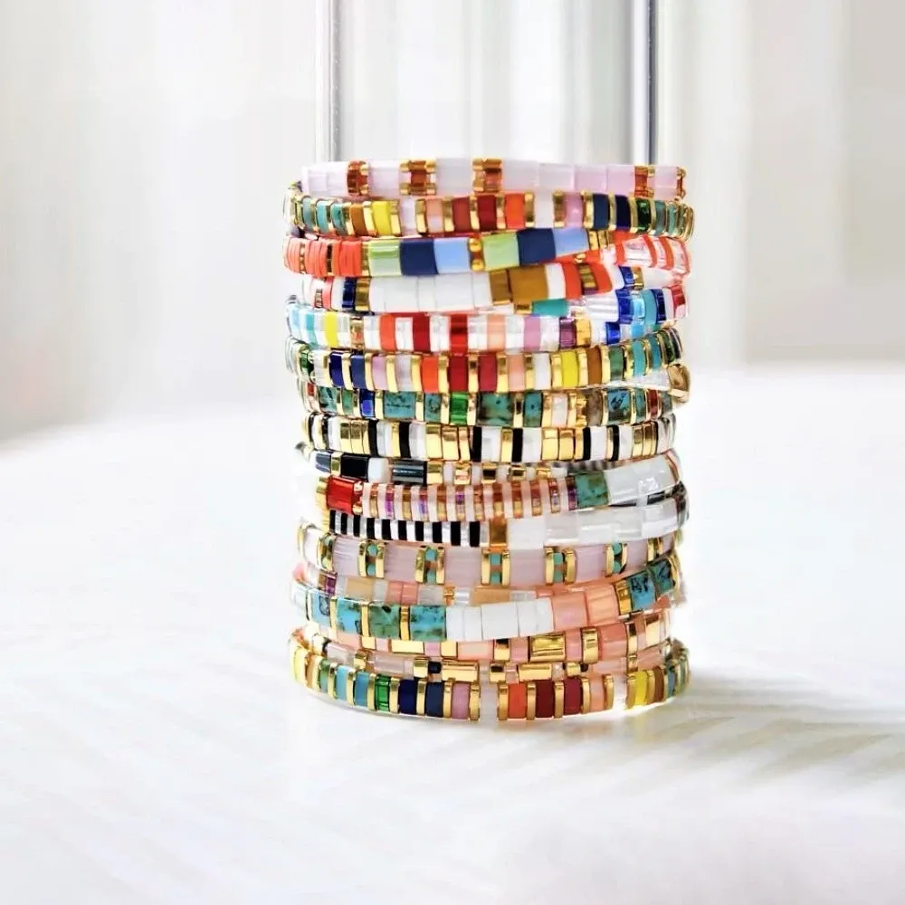 ストランドYastyt Miyuki Tila Beads Bracelets Women New Rainbow Color Glas