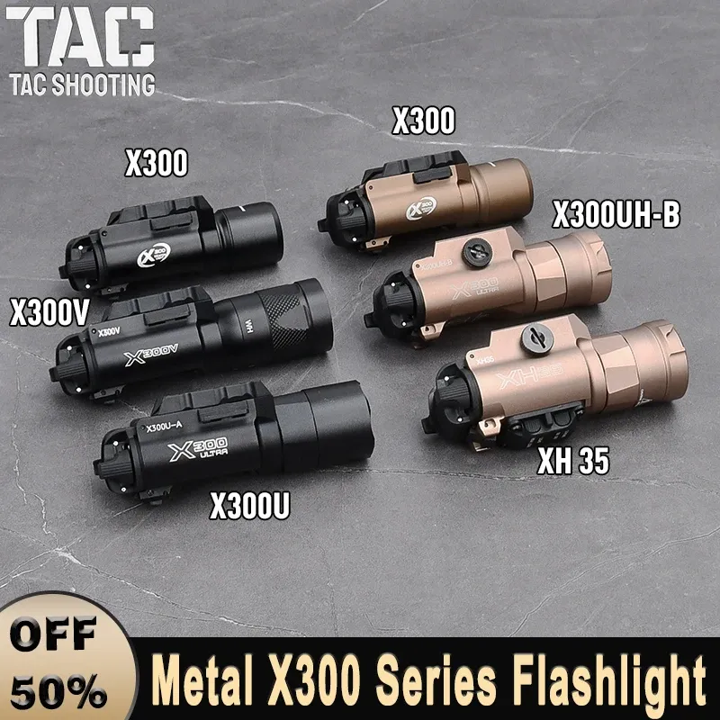 Lights SureFir Metal X300 X300U X300UHB X300V XH35 Taktisk ficklampa LED Strobe Light för 20mm Rail Airsoft Weapon Pistol Accessory