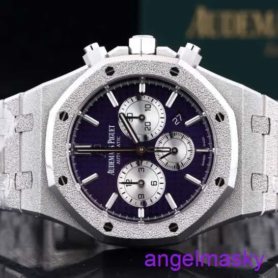 AP Wrist Watch 26331BC Purple Cadran avec cadran en or mat 41 mm et montée en médaille en or blanc 18 carats