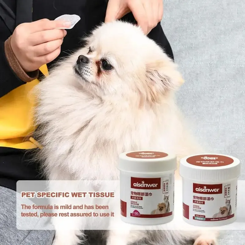 Couches pour chiens lingettes pour animaux de compagnie pour chiens de nettoyage des serviettes en papier facial serviettes pour l'oreille de la peinture pour les liais de déchirure