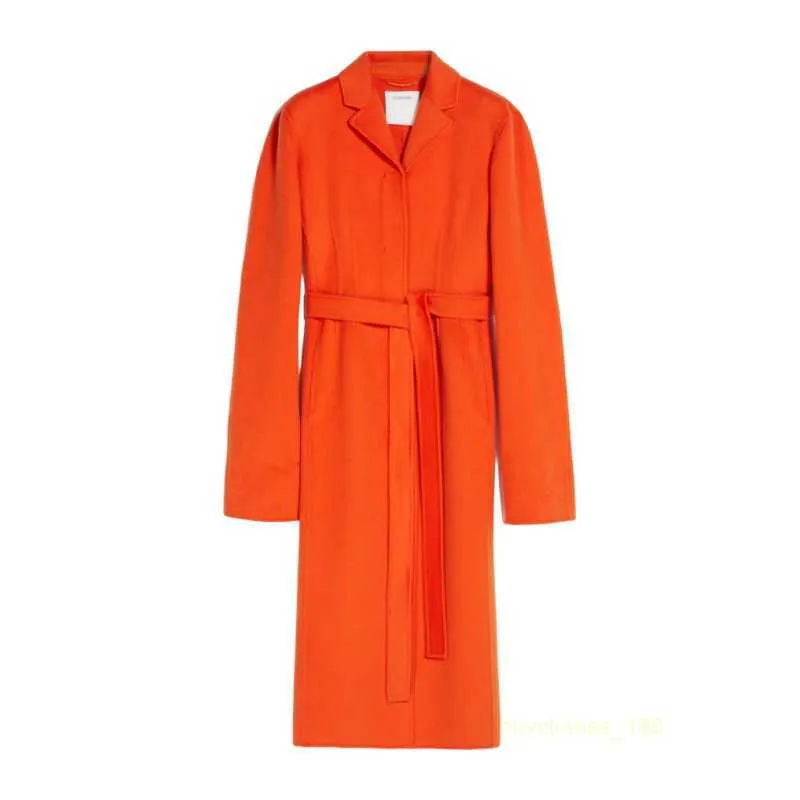 Women's Coat Cashmere Coat Luxury Coat MAX Maras Womens Wool And Cashmere Bathrobe Style Orange Coat