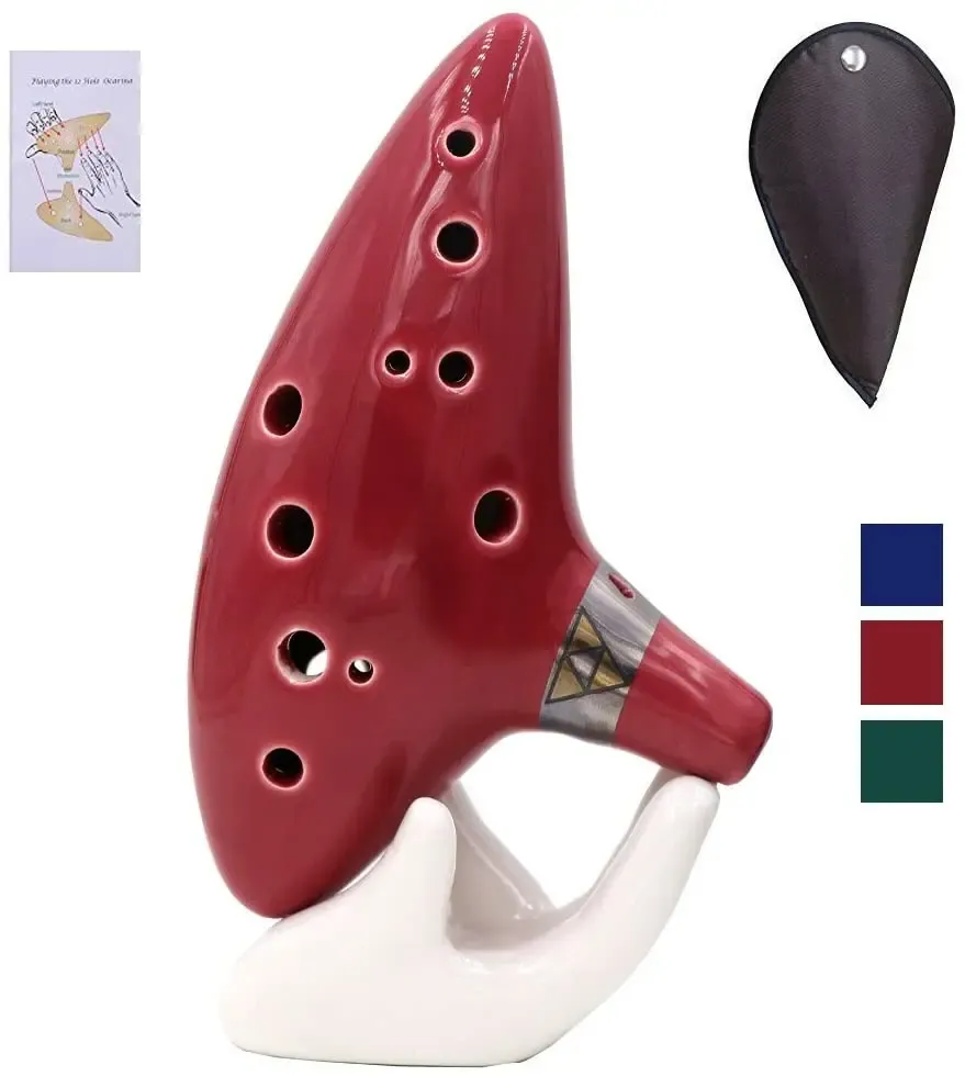 Instrument Ocarina Instrument 12 Hole Ocarina Zelda Alto C med Songbook Bag Rope Gift For Children Nybörjare Zelda Fans