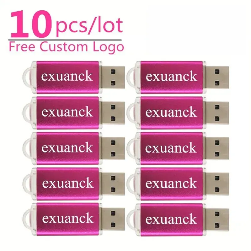 Unidades 10pcs/color lote USB 2.0 Drive Pen Drive 2GB 4GB 512MB 16GB Memoria Pendrive Memory Stick 32GB 64GB USB Stick Regalo Logotipo personalizado