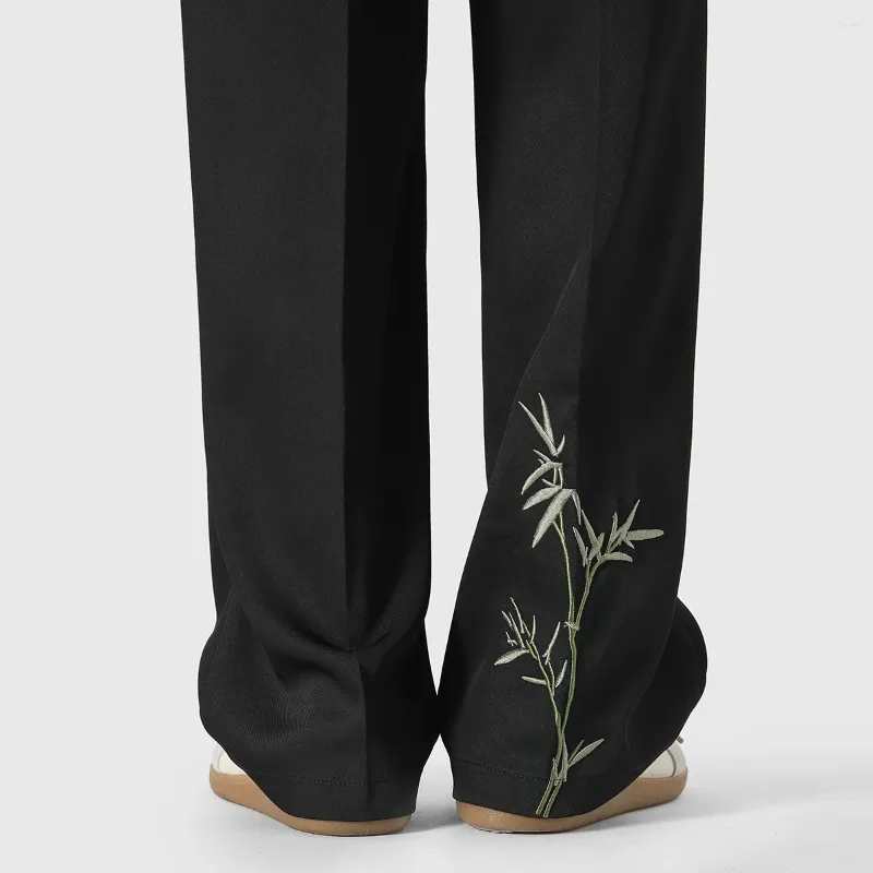 Pantalon masculin Bamboo broderie mode lâche occasionnel