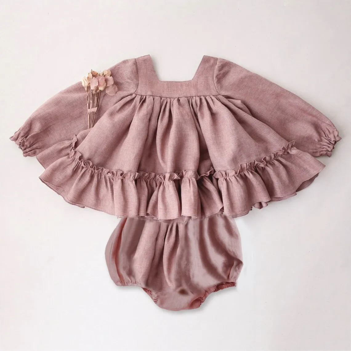 Sets lente zomer pasgeboren babymeisjes set katoenen linnen meisje kinderen kleren bodysuit baby kinderen outfit baby meisjes babykleding