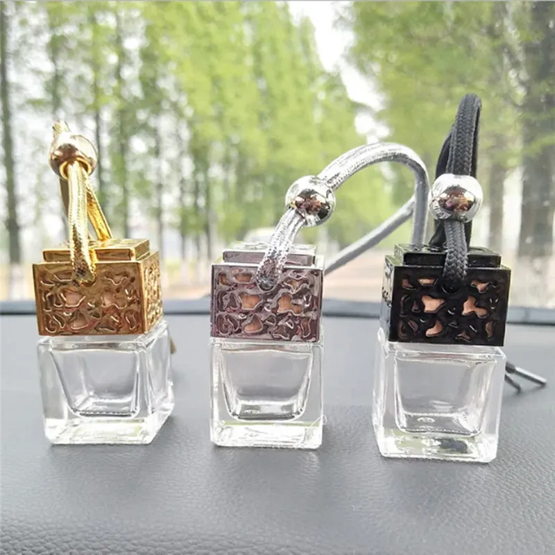 Car Clear Glass Empty Perfume Bottle Hanging Air Freshener Diffuser Fragrance  Oil Bottle Refillable Bottles 