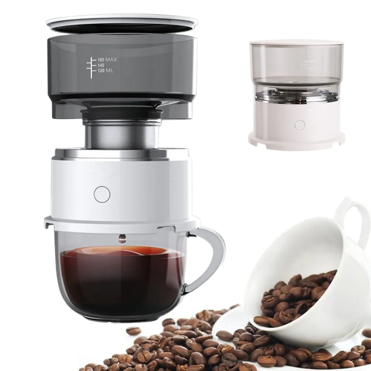 Control Mini Portable Drip Coffee Pot Smart Automatic Hand Brewing Coffee Hine Outdoor Extraction Coffee Brewer Grinder