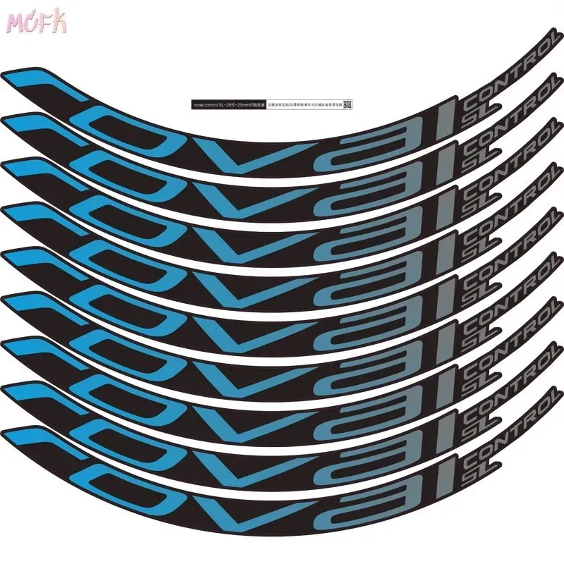 Akcesoria 9pc/set PVC ROVAL SL SL Naklejki rowerowe rowerowe rower górski 29 -calowy 25 mm szerokość kółek Zestaw Kolor Sticker MTB Rim Dokalowanie DIY DIY