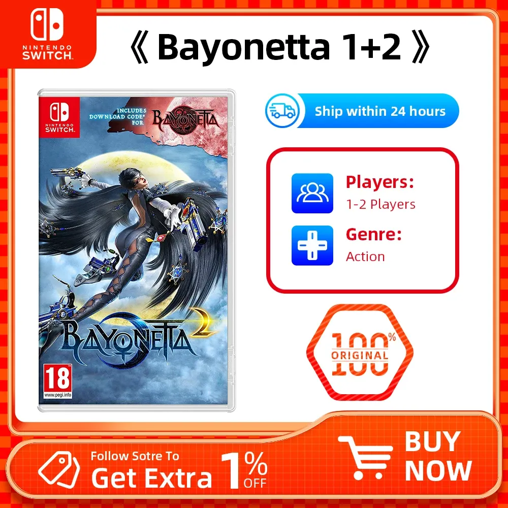 Offres Nintendo Switch Bayonetta 1 + 2 Game Deals Bayonetta 1 et Bayonetta 2 pour Nintendo Switch Oled Nintendo Switch Lite Bayonetta 2 1