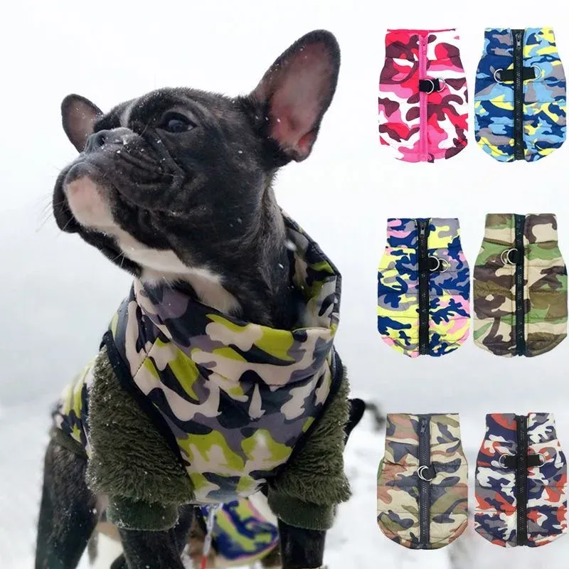 Jassen hond waterdichte jas winter puppy kleding camo patroon klein hondenjack chihuahua yorkie huisdiervest Franse bulldog huisdier outfit