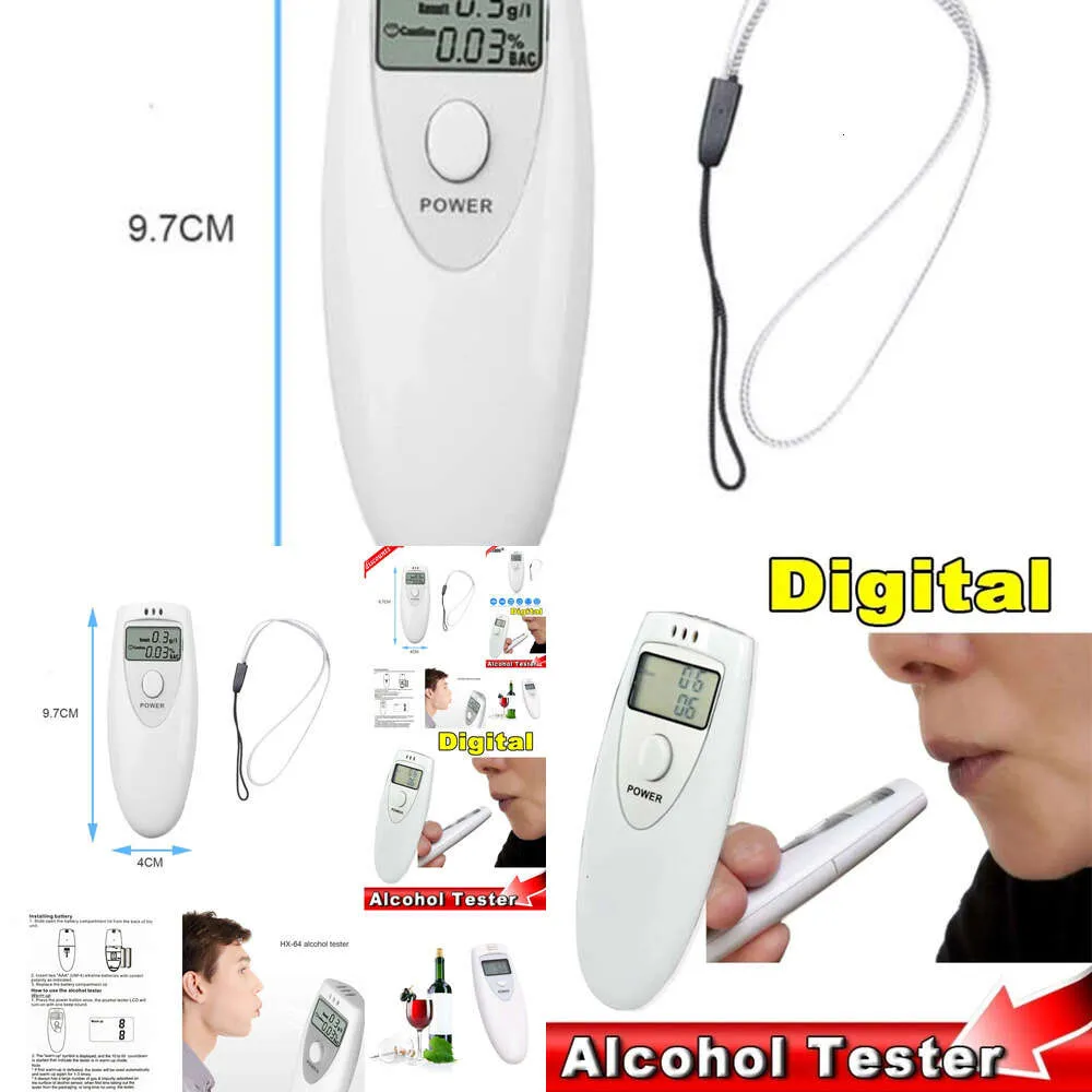 Ny ny ny alkoholism Portable Digital Breath Tester LCD Display Inhalator Alkoholmätare Handhållen Analysator Breathalyzer Detektor Testning Testning