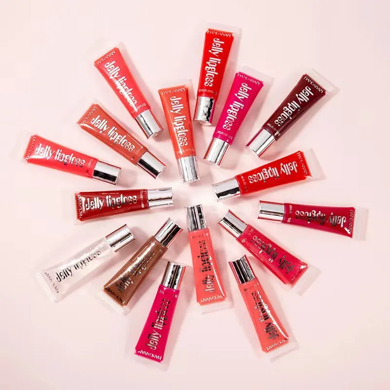 ドロップシッピングHandaiyan Jelly Lip Gloss保湿光沢のあるグリッターリキッドリップスティッククリアリップグロスビューティーコスメティクスリップティントメイクアップツール2024