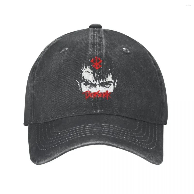 Ball Caps Classic Berserk Guts Anime Baseball Cap Unisex w trudnej sytuacji jeansu Słońce Owczesne zabawne kreskówki na zewnątrz letnie czapki