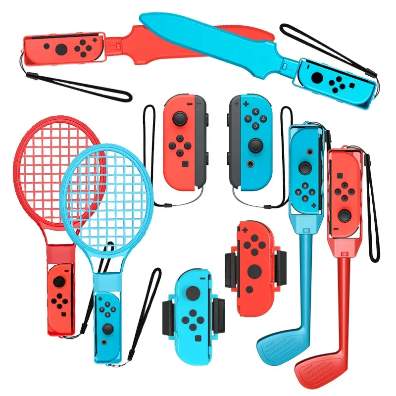 Nintendo Switch için 1 inç Accessories 10 Inter Golf Club Tenis Raket Bacak Strap Sports Control Joycon Bileklik