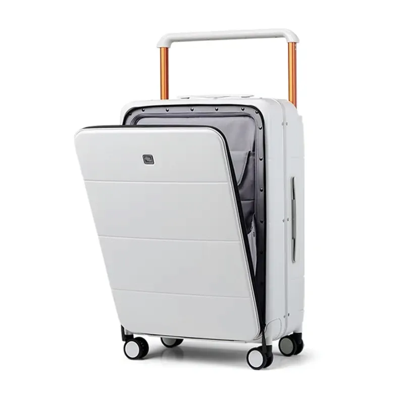 Carry-Ons New 20/24 inch suitcase front opening design trolley travel luggage multifunctional universal wheel password lock boarding case