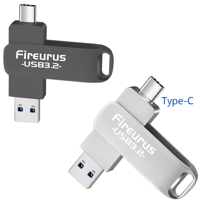 Drijft USB 3.2 OTG Flash Drive 64 GB Pendrive USB3.2 Gen 1 Type C Penaandrijving 512 GB USBC Memory Stick 128 GB Highspeed