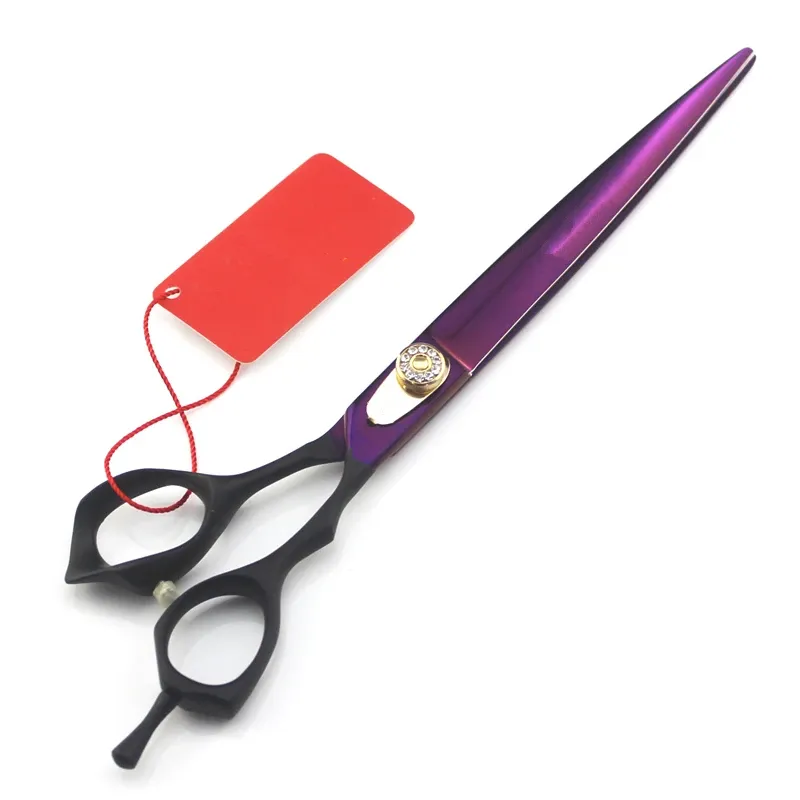 Shears Professional Japan Steel 8 '' Purple Pet Dog Grooming Hair Tacking Scissors tagliata a taglio di capelli per capelli Scissori per capelli