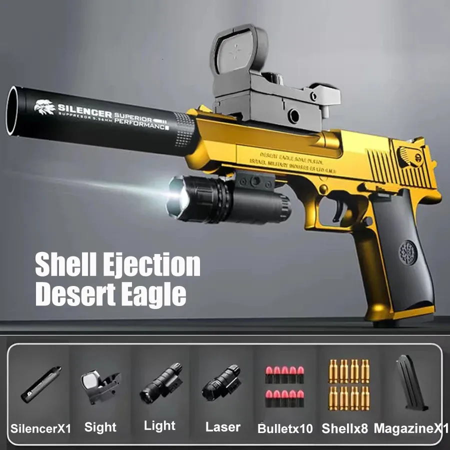 Shell Ejection Desert Eagle G17 Soft Bullet Toy Gun Airsoft Pistol Foam Launcher for Kids Boys Gift CS Shooting Games Weapons 240420