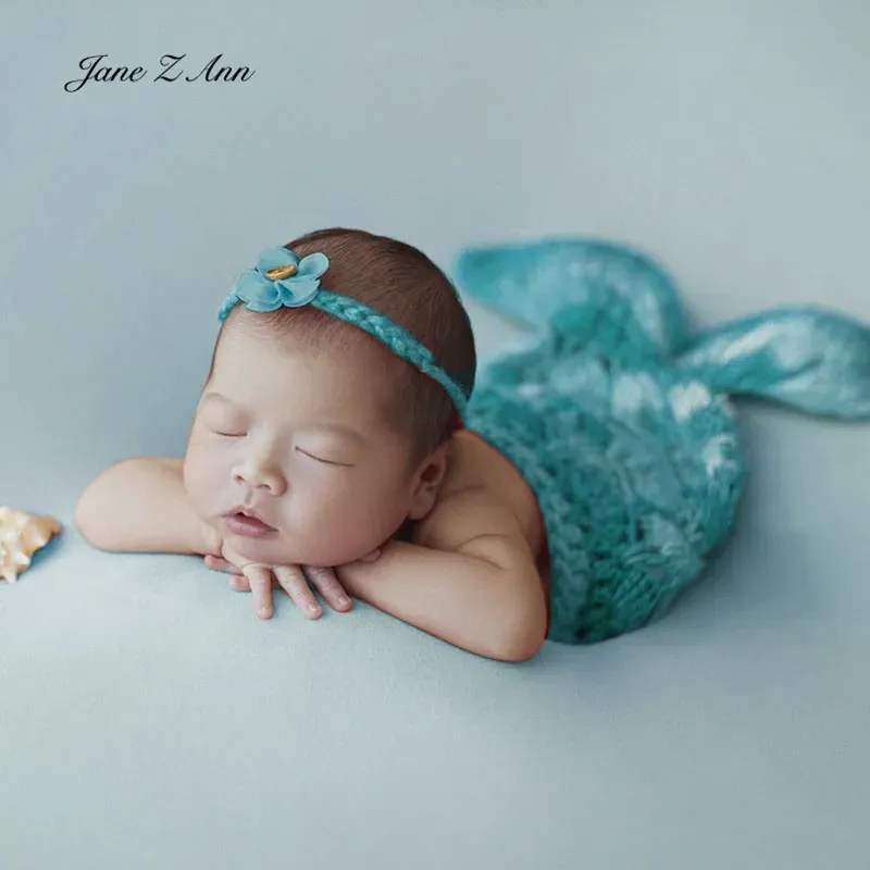 Accessories Newborn photography mermaid tail baby photo wool handmade clothes studio shooting accessories