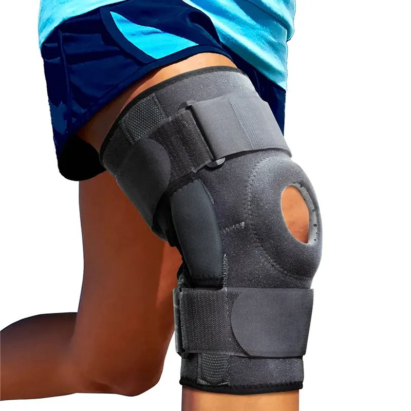 Cuscinetti da 1 pcs cuscinetto protettore del tutore ginocchio con dual metallo stabilizzatori il ginocchio supporto acl mcl menisco lacrima artrite tendine al sollievo
