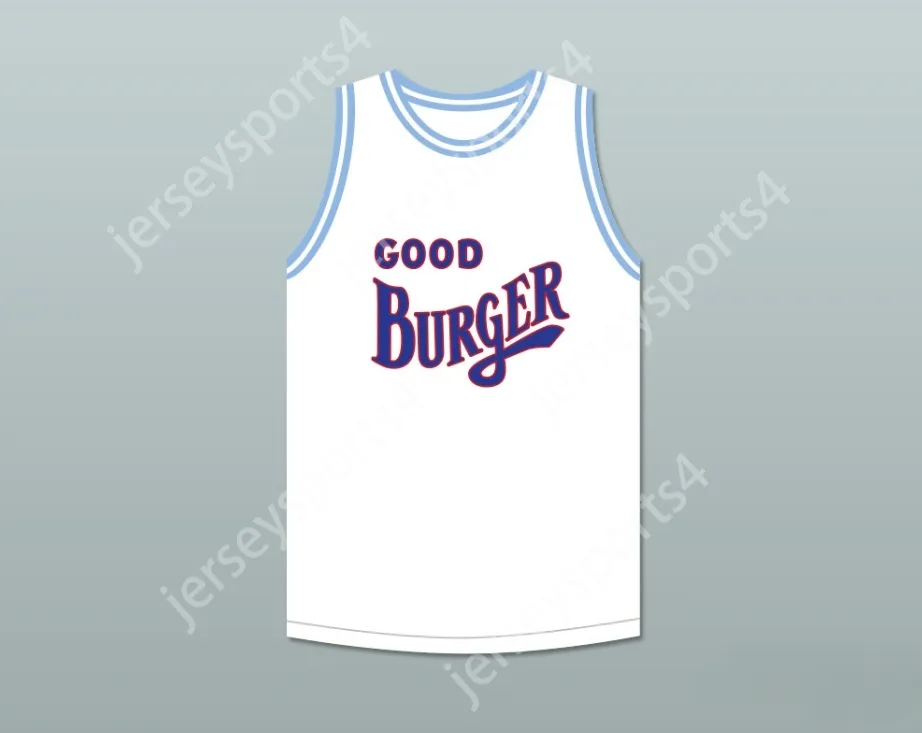 Custom tout numéro de nom Mens Youth / Kids Ed 1 Good Burger White Basketball Jersey Top cousé S-6XL