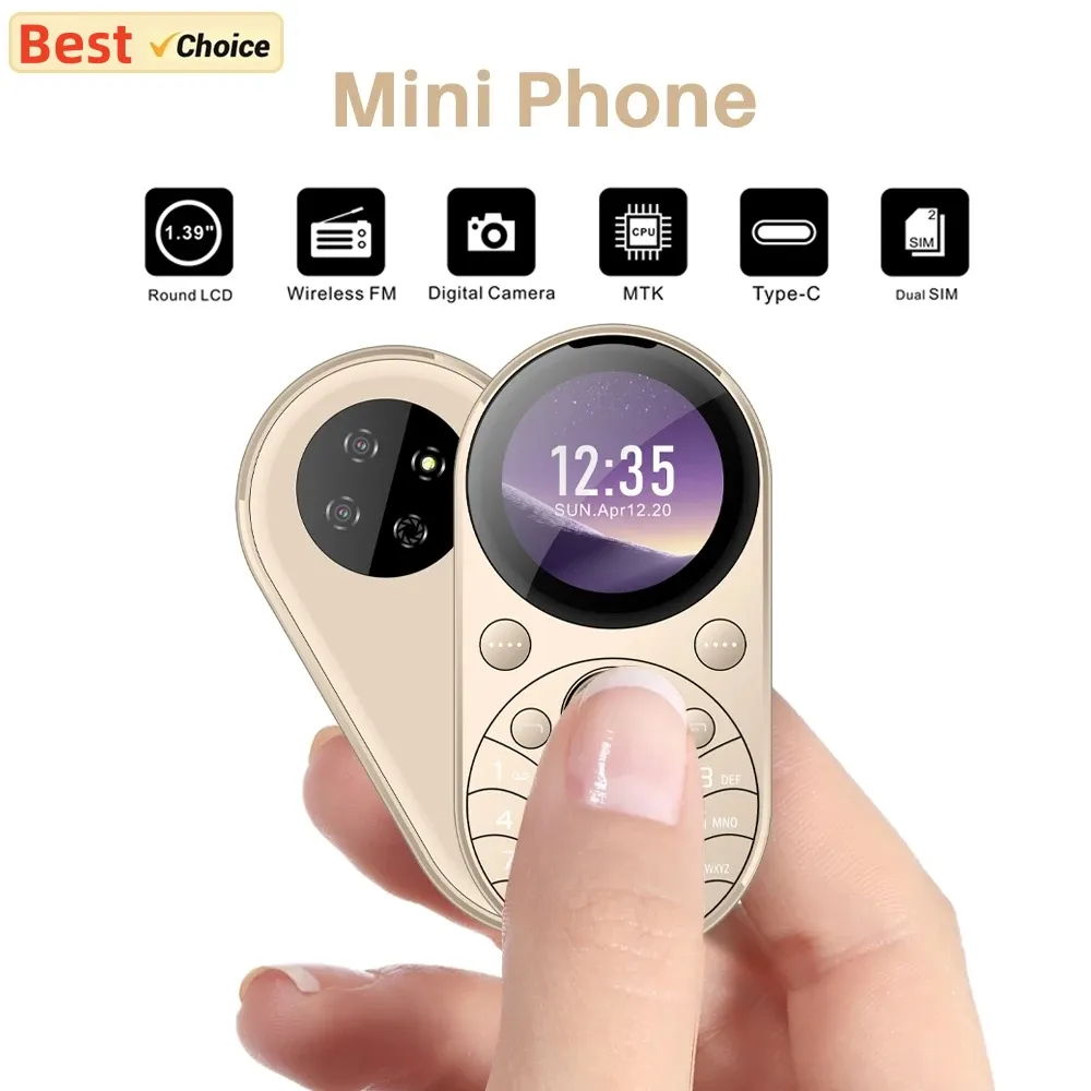 Desbloqueado I15 Mini Oval Telefone pequeno Tele celular Dual SIM GSM Cell Telefone