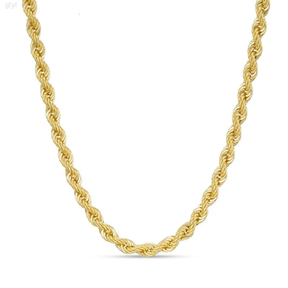 Fast Delivery 2mm to 3mm Gold Rope Chain Hip Hop Style Shine Brightly Real 10k 14k 18k Solid Gold Cord Chain Necklace