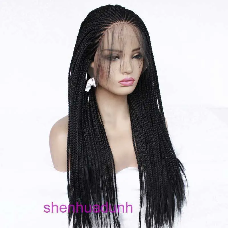 Dirty braid front lace wig womens full head cover 13*4 half hand hook two braids