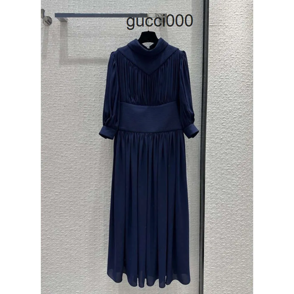 Milan Runway Dress 2024 Ny Spring Summer Lapel Neck 1/2 Sleeve Fashion Designer Dresses Brand Samma stilklänning 0316-11