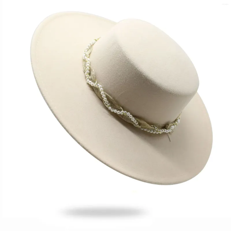 Берец с пряжкой украшенная федорас шляпа для женщин 10 см. Клапание коля