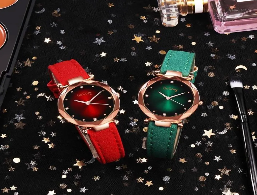 Wristwatches Fashion Women039s Watches 2022 Gogoey Luxury Crystal Ladies Watch Women Casual Leather Strap Clock Zegarek Damski5320170