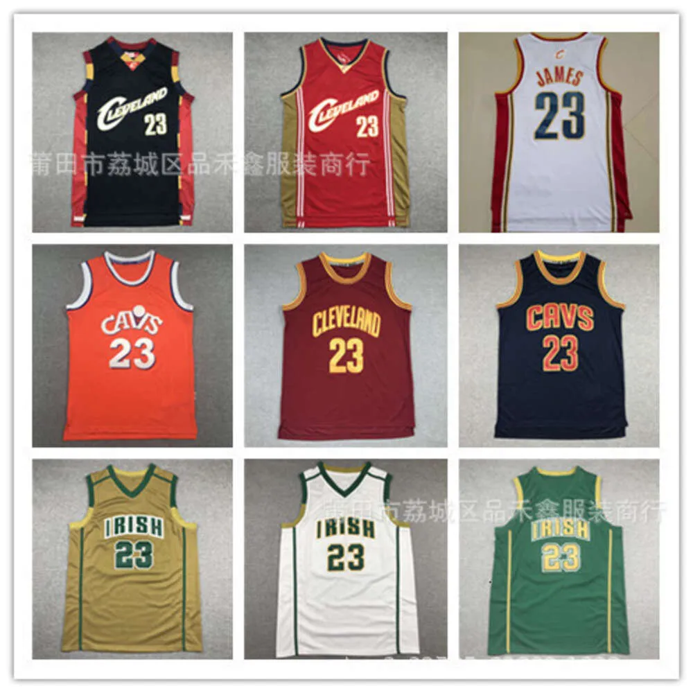 Cavaleiros bordados colete de camisa 23# James LeBron Saint Mary High School